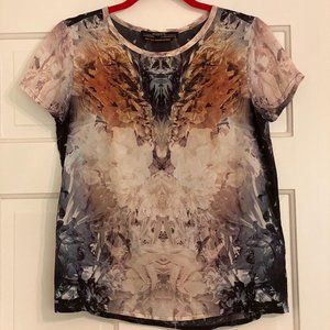 All Saints Grey 100% silk Tee Shirt